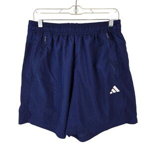 Adidas Training Essential 7 inch woven shorts Mens Large T navy blue Zip pocket